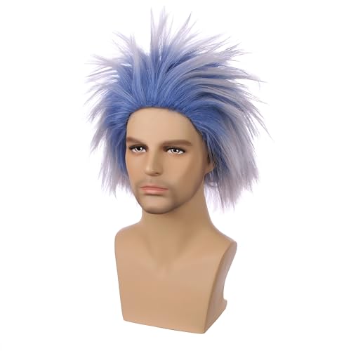 Edivd Kid Blue Ombre Silver Wig - Short Heat Resistant Synthetic Hair