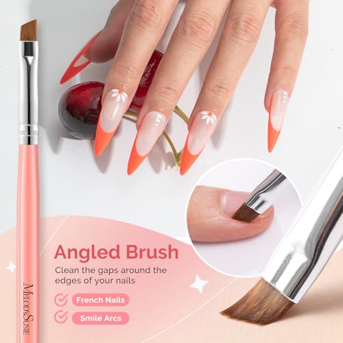 MelodySusie Orange 3-Pack Nail Art Clean Up Brushes for Manicure & Pedicure