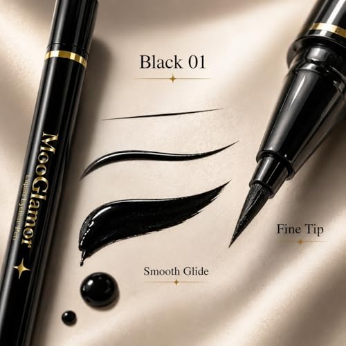 MooGlamor 12-Pack Liquid Eyeliner Pen Set - Waterproof & Long-Lasting