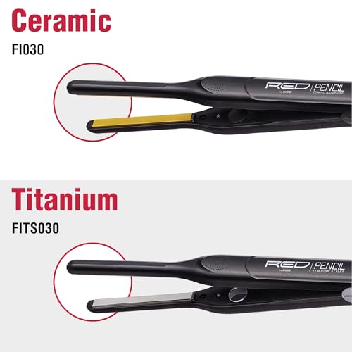 Red by Kiss 0.3 Inch Ceramic Flat Iron for Short Hair & Edges