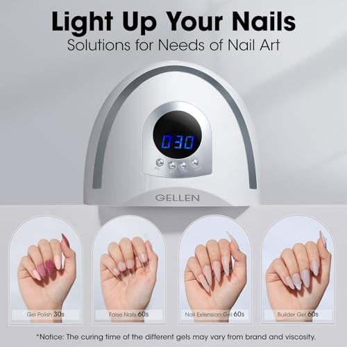 GELLEN 132W UV LED Nail Lamp for Gel Nails - Fast Curing & Safe Drying