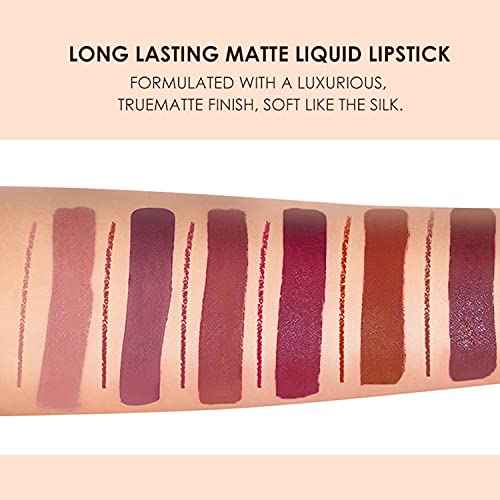 BestLand 12Pcs Matte Liquid Lipstick + Lip Liner Pens Set, Velvety Nude Lip Stain Waterproof Long Wear Makeup Gift Set