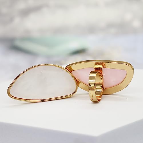 Nail Art Palette Ring Set - 2 Pcs Heart & Square Mixing Trays