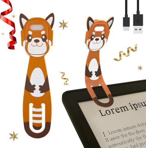 Hoxutym Brown Rechargeable Kids Book Light 1-Pack Dimmable Eye-Caring Reading Lamp