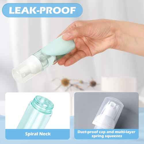 2oz Travel Foam Pump Bottle, 3PCS Empty Foaming Dispenser for Hand Soap, Shampoo, Lash Cleanser (60ml)