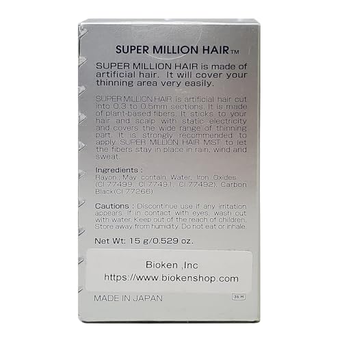 Super Million Hair Building Fibers - 15g Hair Thickener for Thinning Hair Natural Hair Powder Water Wind Sweat Proof Conceal Hair Loss in 10 Seconds for Women Men SMH-15 01