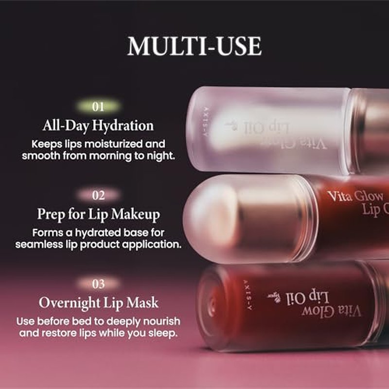 AXIS-Y Vita Glow Lip Oil - Nourishing Tinted Gloss with Vitamin E