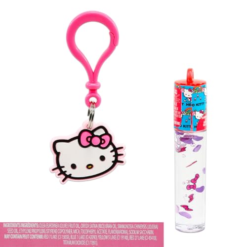 Hello Kitty Lip Gloss Bundle - 2 Tubes with Keychain & Stickers