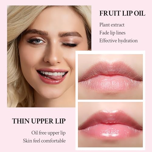 Crystal Jelly Fruit Lip Oil Set - 4 Pack Hydrating Lip Gloss