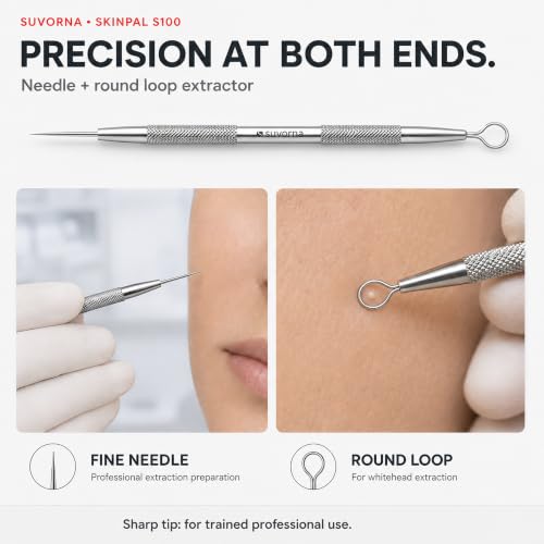 Suvorna 4-Piece Pimple Popper Tool Kit & Milia Extractor Set – Stainless Steel Acne Extraction Tools