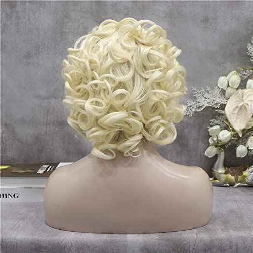 Imstyle Blonde Curly Synthetic Wig Heat Resistant Celebrity Costume Cosplay Short Lace Wig