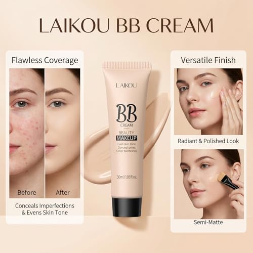 Korean BB Cream & Foundation 2-in-1 with SPF - Buildable Coverage Tinted Moisturizer