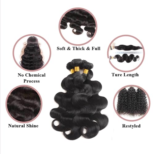 Katspon Brazilian Virgin Hair 4 Bundles Body Wave 22-28 Inch