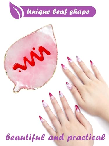 Leaf Design Resin Nail Art Palette - Color Mixing Tray