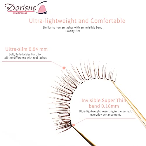 Brown False Eyelashes for Blonde Hair - 5-10mm Natural Lashes (4 Pairs)
