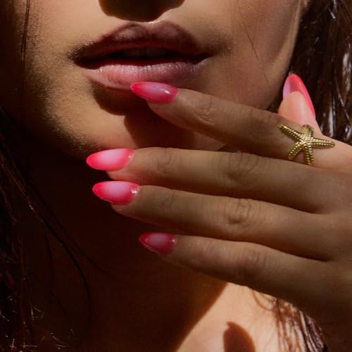 ohora Gel Press On Nails Medium Oval Sunset Aura