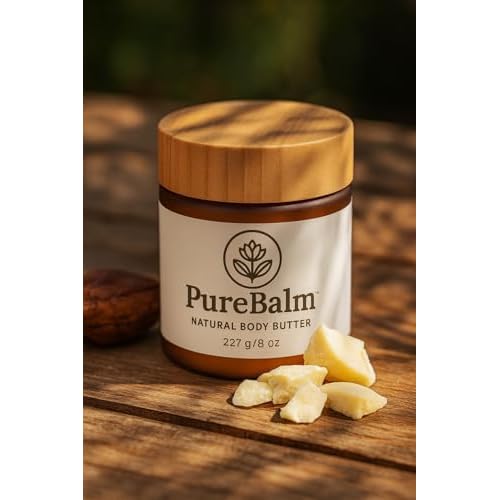 PureBalm¢â Natural Body Butter with Turmeric - Deep moisture for Dry Skin - Shea Butter, Coconut Oil & Palm Kernel Seed Oil - 8oz