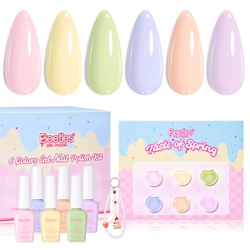 Beetles HEMA-Free Pastel Gel Polish Set - 6 Creamy Colors 9ML