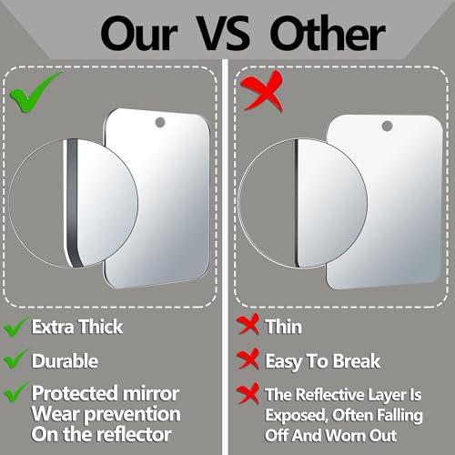 Shatterproof Fogless Shower Mirror for Shaving & Makeup, 8x6"