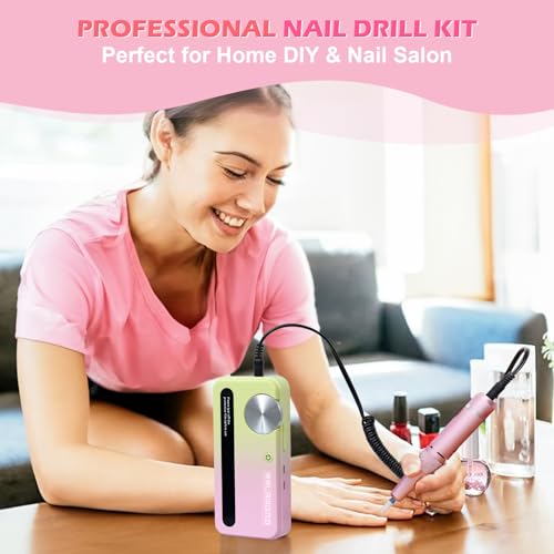 Electric Nail Drill 35000RPM with Bits | Cordless Rechargeable