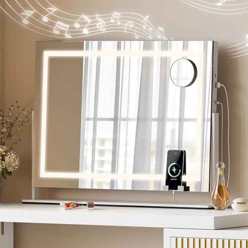 YITAHOME Vanity Mirror with Lights 24.6"x20" LED Lighted Makeup Mirror, Large Makeup Mirror with Lights, Touch Screen with 3-Color Lighting, Led Mirror Makeup, Dimmable, for Vanity Desk Tabletop
