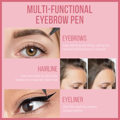 Vevivia Beauty Eyebrow Pen - Dual-Tip Microblading, Waterproof Dark Brown