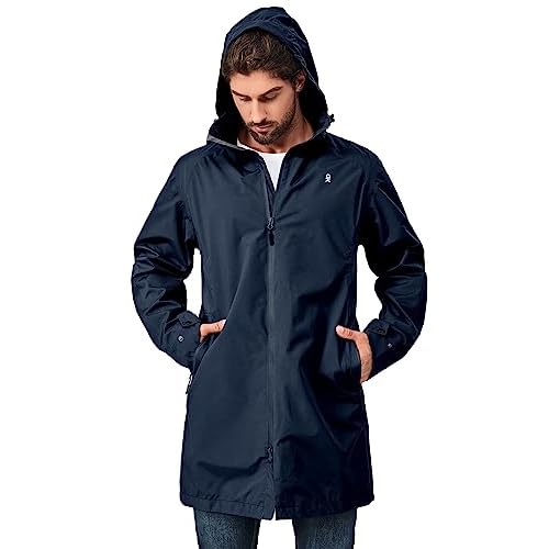 Little Donkey Andy Men's Waterproof Rain Jacket Outdoor Lightweight Mountain Windbreaker Long Coat for Hiking Golf Travel