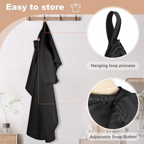Adjustable Hair Cutting Cape for Salon & Barber Use - 57x51 Black