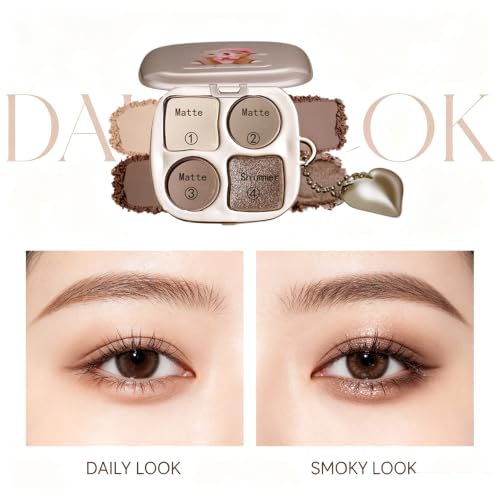 Cool Neutral Eyeshadow Palette – 4 Matte & Shimmer Shades
