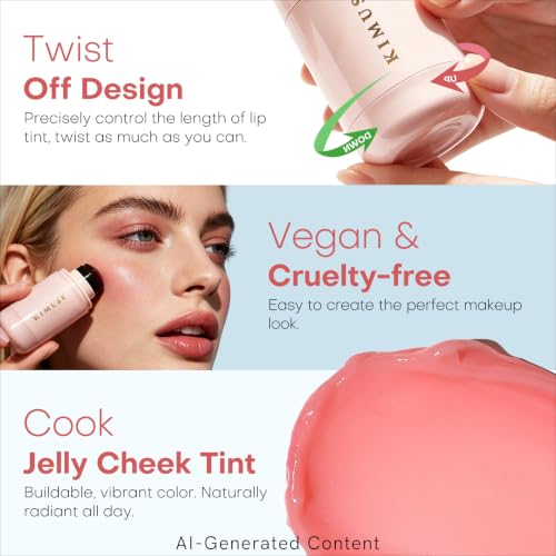 KIMUSE Jelly Cheek & Lip Tint - 3-in-1 Watercolor Blush