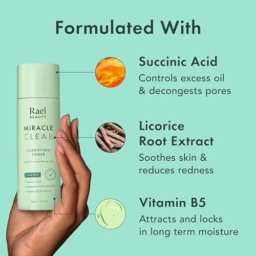 Rael Miracle Clear Bundle - Clarifying Toner (5.1 oz), Barrier Cream (1.8 oz)