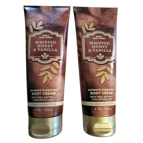 Bath & Body Works Whipped Honey & Vanilla Ultimate Hydration Body Cream 8 Ounces Pack of 2