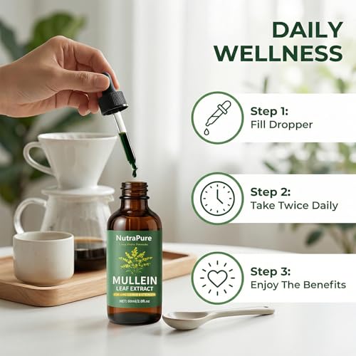 Organic Mullein Extract Drops for Respiratory & Immune Support - 2.0 fl oz