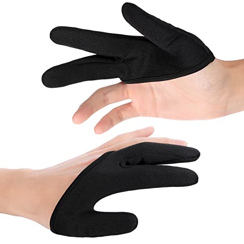 Heat Resistant Gloves for Hair Styling - 3 Finger Design (2 Pack)