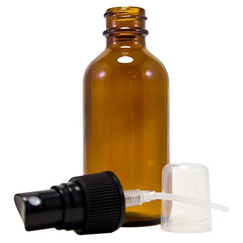 GreenHealth 2 fl oz Amber Glass Spray Bottle with Black Cap - Pack of 6