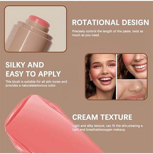 Matte Blush Stick Buildable Creamy Blush - Neutral Peach