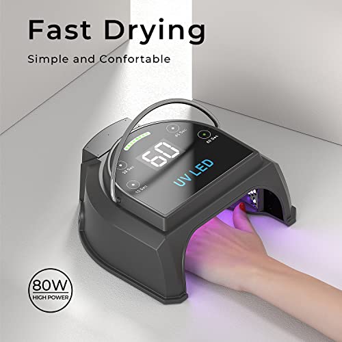 80W UV LED Nail Lamp with Rechargeable Battery