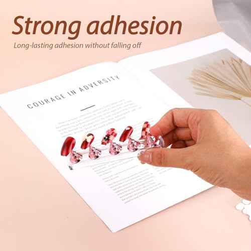 1200 Pcs False Tip Double Sided Adhesive Tapes for Nail Art Display - Pre-cut Strips for Nail Art Holder and Display Book