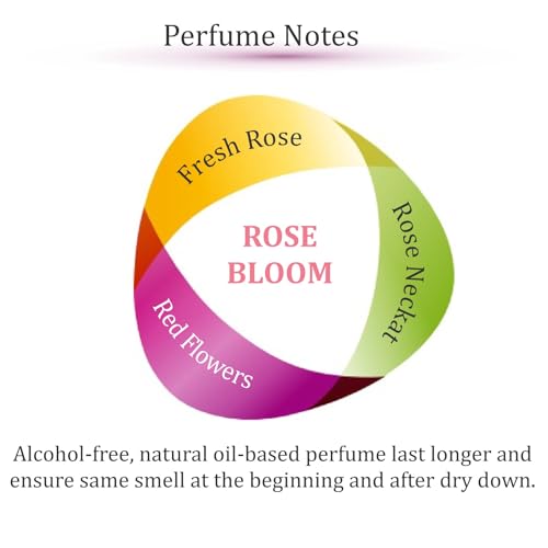 Zoha Rose Bloom Perfume Oil 0.2 Fl Oz | Alcohol-Free Long Lasting Fragrance
