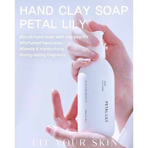 Perfumed Hand Clay Soap #Petal Lily - Exfoliating & Moisturizing Hand Scrub Gel to Bubble Wash - Clay Pearlite & Mineral - Gentle & Long Lasting Fragrance - 1.7 fl.oz