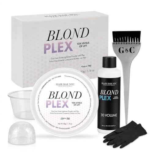 Hair Bar NYC Blond Plex 10X Lightener Kit with Violet Developer
