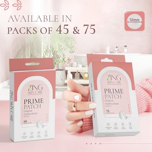 Zing Prime Clear Hydrocolloid Pimple Patches for Face, Acne Dots & Zit Stickers, Strong Adhesion Blemish Patch, Made in Korea, Vegan (45 Count)