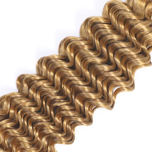 #27 Honey Blonde Deep Wave Human Hair Bundles 18 Inch