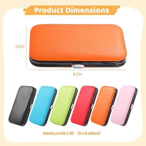 30 Sets Bulk Manicure Kit Nail Set Nail Clippers and Beauty Tools Portable Set Professional 7-in-1 Nail Care Kit with Stainless Steel Tools, Travel Case, Ideal for Mother¡¯s Day Gifts (7-in-1)