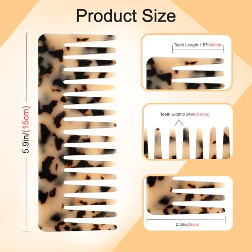 TaShow Wide Tooth Detangling Comb 2-Pack for Curly Hair