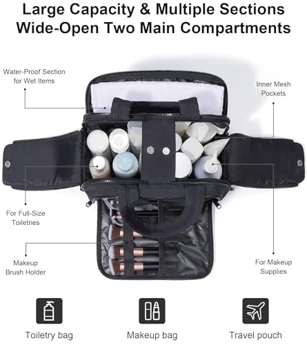 Large Waterproof Toiletry Bag for Women – Quilted Makeup Organizer