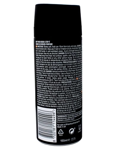 AXE Dark Temptation Body Spray for Men, 48H Odour Protection (4 oz, 2 Pack)