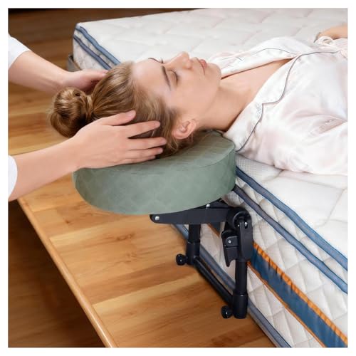 Massage Headrest for Bed,Adjustable Face Down Pillow After Eye Surgery Vitrectomy,Massage Head Rest for Bed at Home Mattress,Portable Massage Pillow Face Cradle (Black,6-17IN)