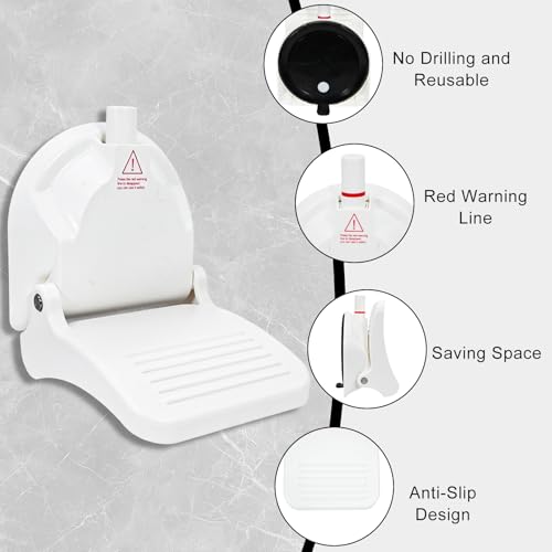 Shower Foot Rest with Strong Suction Cup, Foldable & Anti-Slip