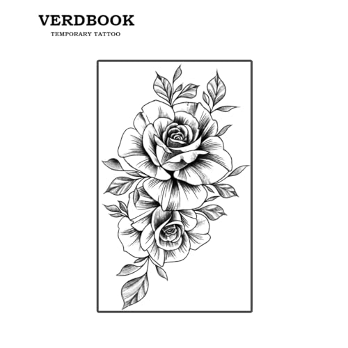 Waterproof Temporary Tattoos - 2 Sheet Kit with Floral Design